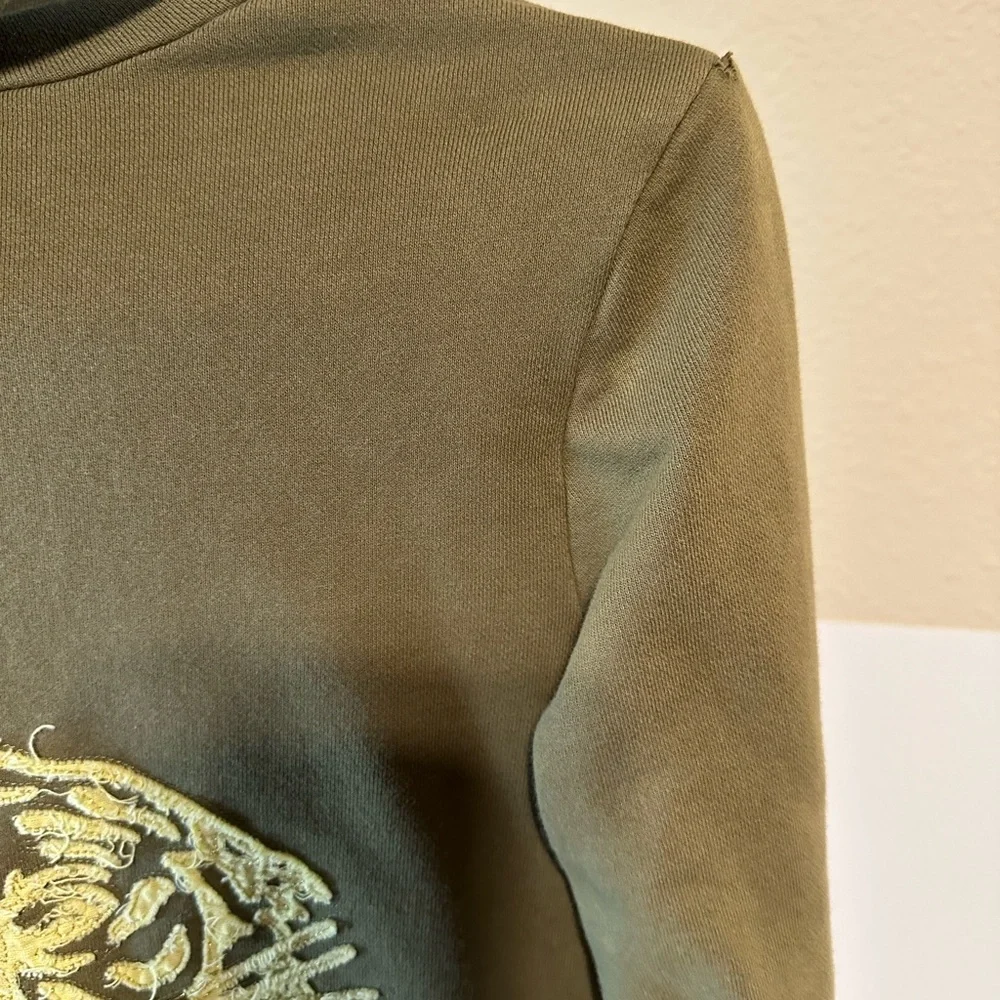 Vintage Ed Hardy Olive Green Hoodie with Black Accents - Picture 12 of 14